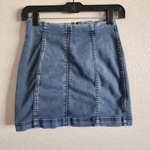 Free People Indigo Mini Skirt